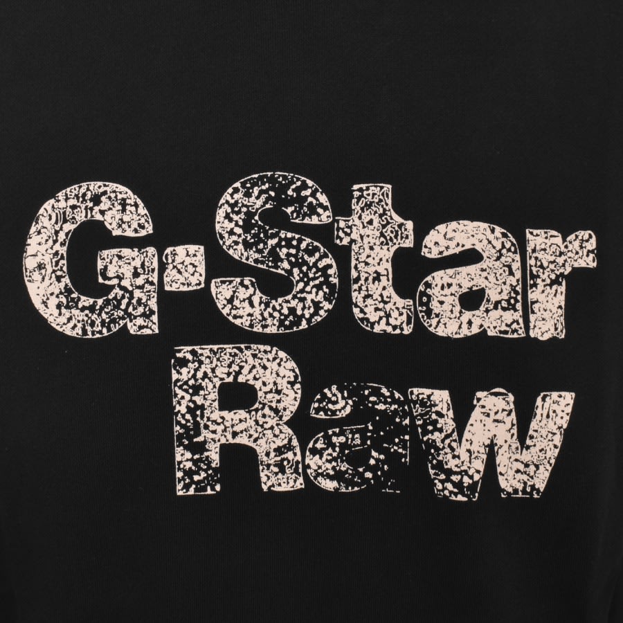 G Star Raw Painted Logo Hoodie Black